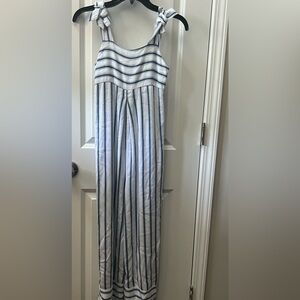 Blue and white striped romper / Girls 14